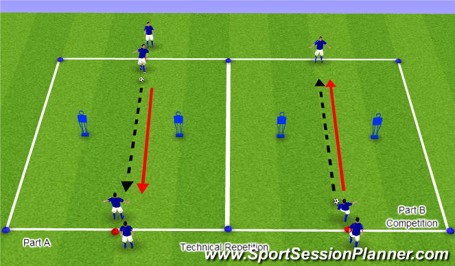 Football/Soccer Session Plan Drill (Colour): passing