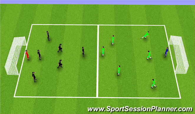 Football/Soccer Session Plan Drill (Colour): Match - 40 minutes