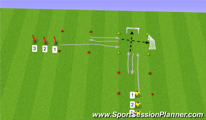 Football/Soccer Session Plan Drill (Colour): Kappen, draaien, afronden 2 teams