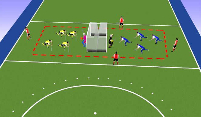 Hockey Session Plan Drill (Colour): Game 3: 4v4 