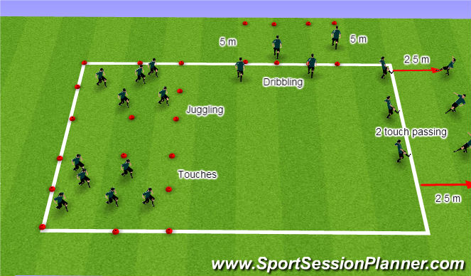 Football/Soccer Session Plan Drill (Colour): Stations
