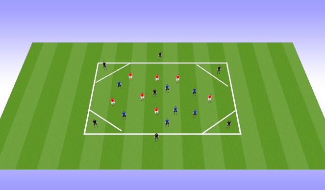 Football/Soccer Session Plan Drill (Colour): 7 vs. 7 + 7