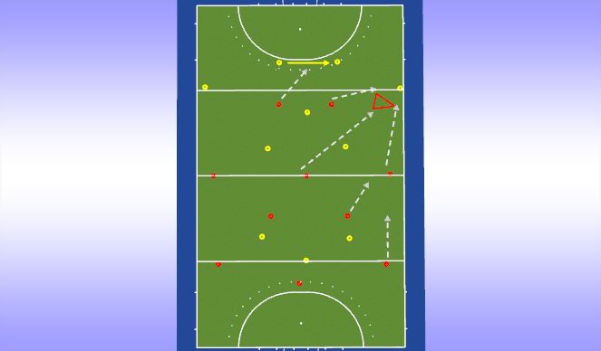 Hockey Session Plan Drill (Colour): Press out wide