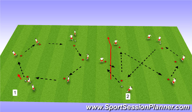 Football/Soccer Session Plan Drill (Colour): Passing Drill