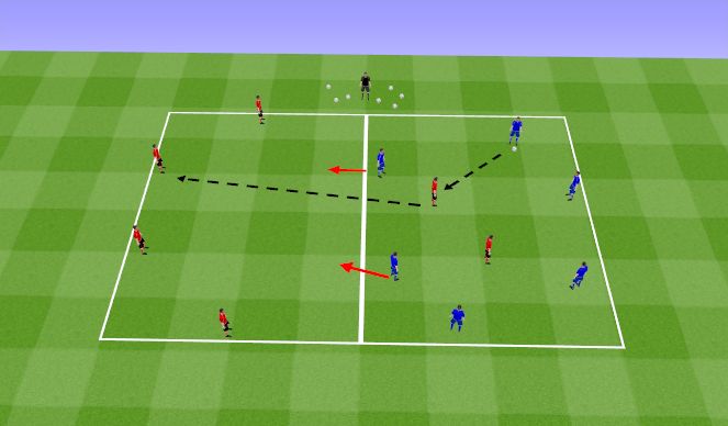 Football/Soccer Session Plan Drill (Colour): 6v2-Switch