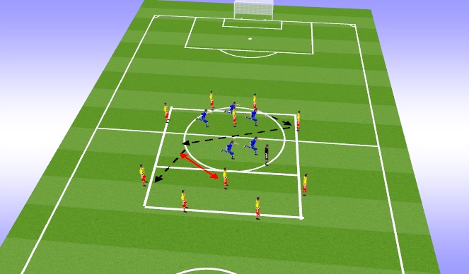 Football/Soccer Session Plan Drill (Colour): 5v5v5+1