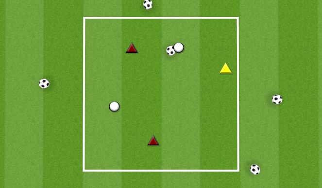 Football/Soccer Session Plan Drill (Colour): 2v2+1