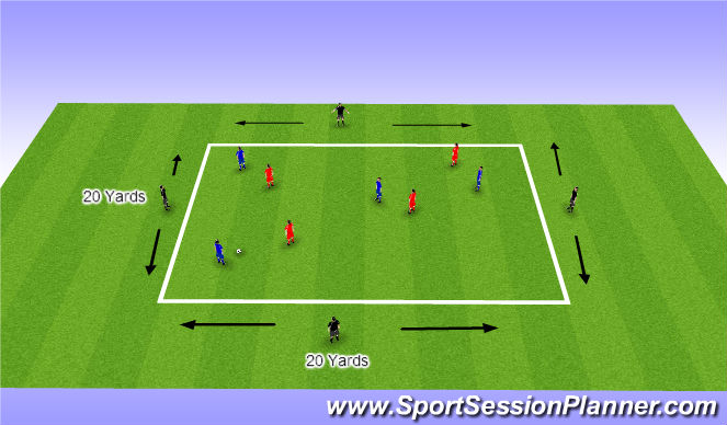 Football/Soccer Session Plan Drill (Colour): Developing Possession