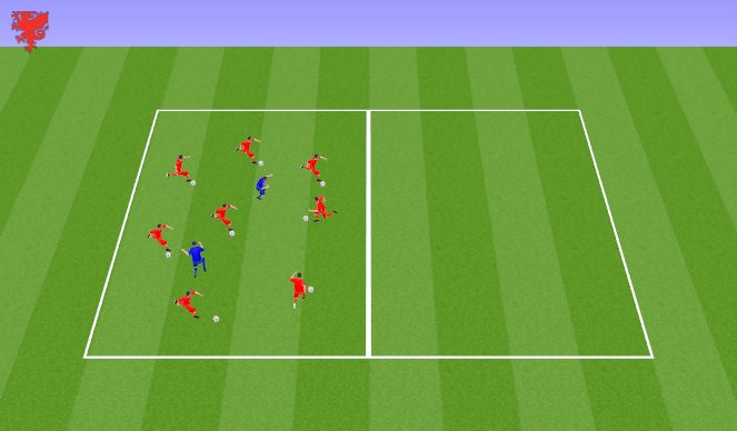 Football/Soccer Session Plan Drill (Colour): Ball tag