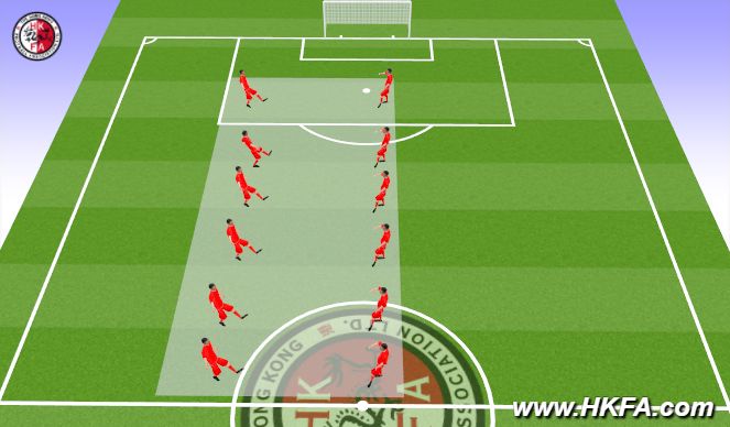 Football/Soccer Session Plan Drill (Colour): Warm Up (8 minutes)