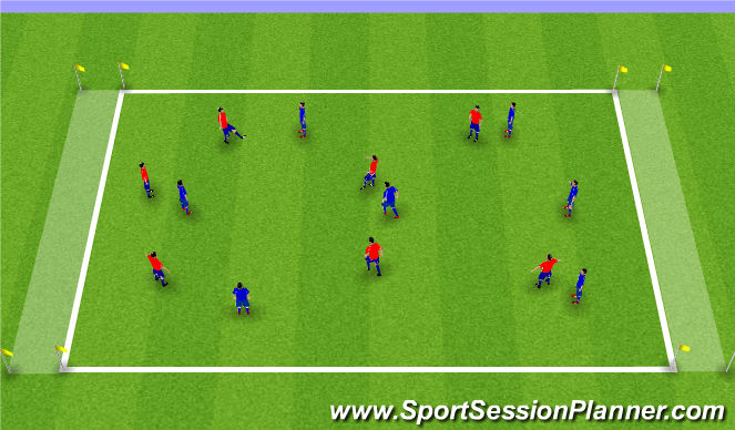 Football/Soccer Session Plan Drill (Colour): Possession Endline Game