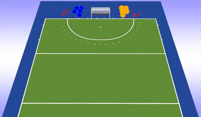 Hockey Session Plan Drill (Colour): Letters warm up