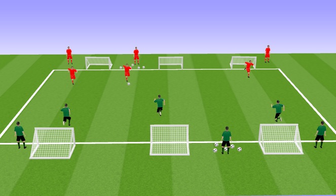 Football/Soccer Session Plan Drill (Colour): 4v4 santa clara