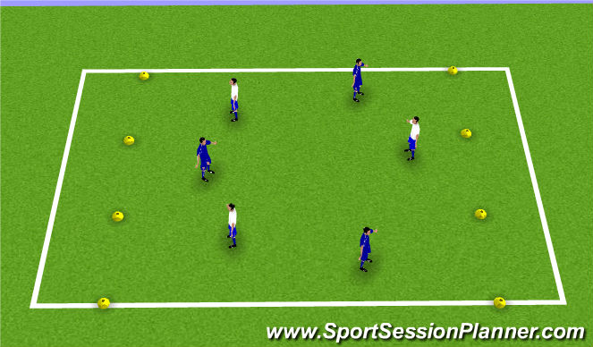 Football/Soccer Session Plan Drill (Colour): 3v3 to end zones