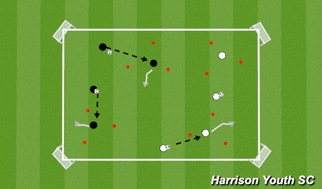 Football/Soccer Session Plan Drill (Colour): Warm up receiving/shooting  