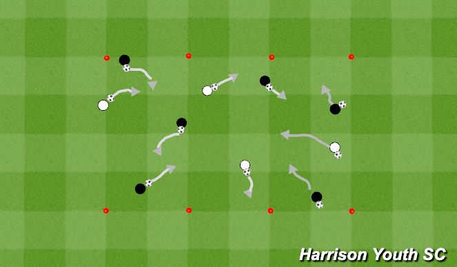 Football/Soccer Session Plan Drill (Colour): Warm up Ball Mastery 