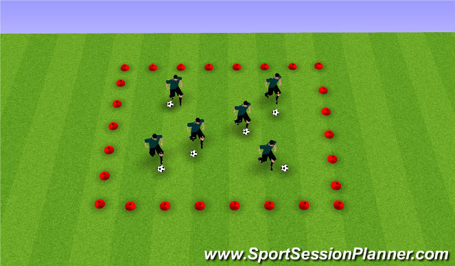 Football/Soccer Session Plan Drill (Colour): Ball Mastery