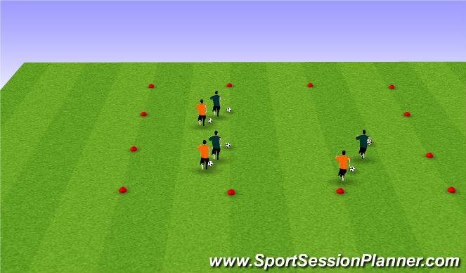 Football/Soccer Session Plan Drill (Colour): Dribble Tag