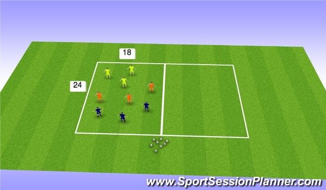 Football/Soccer Session Plan Drill (Colour): Three Team Game