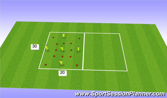 Football/Soccer Session Plan Drill (Colour): Pass/move/change places with 3rd player