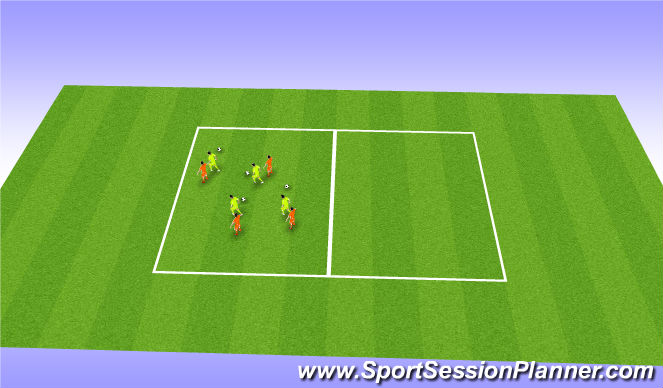 Football/Soccer Session Plan Drill (Colour): 1v1 Shielding