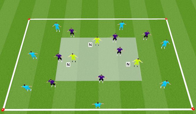 Football/Soccer Session Plan Drill (Colour): 7v7+3