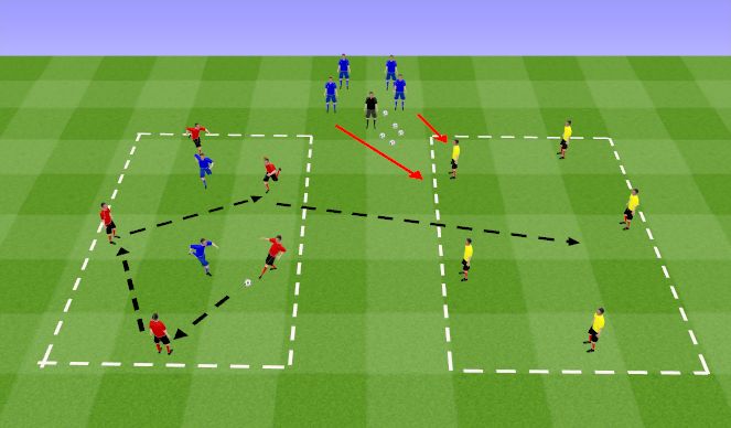 Football/Soccer Session Plan Drill (Colour): Switching Play Rondo