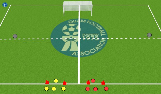 Football/Soccer Session Plan Drill (Colour): Team Distribution Challenge Circuit