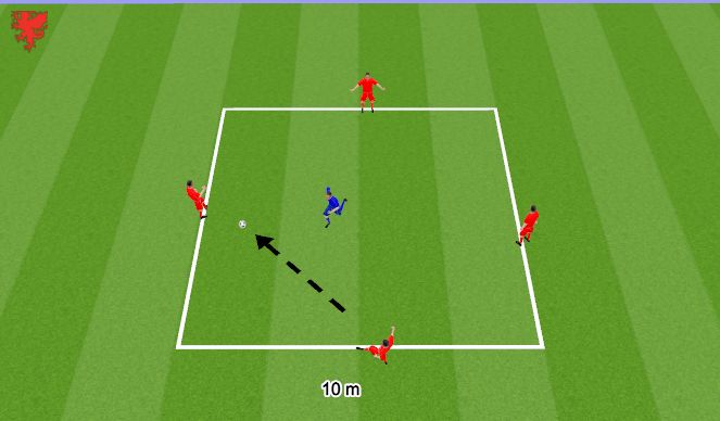 Football/Soccer Session Plan Drill (Colour): Rondo 1: 4v1