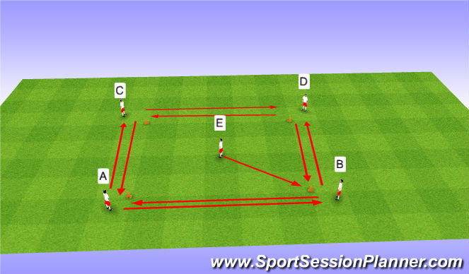 Football/Soccer Session Plan Drill (Colour): Movement/Dribbling Warm Up Game