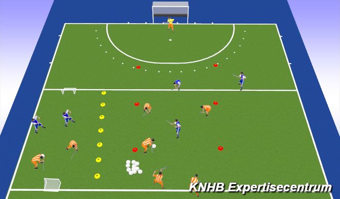 Hockey Session Plan Drill (Colour): Spelvorm overtal 3-1 3-2