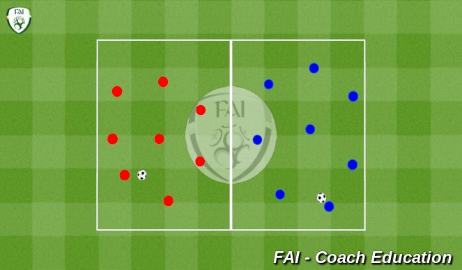 Football/Soccer Session Plan Drill (Colour): Warm Up & Rotational Rondo