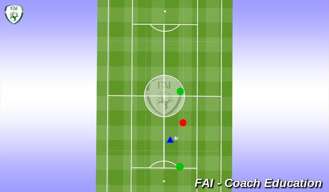 Football/Soccer Session Plan Drill (Colour): 1v1 + 2 Keep Ball