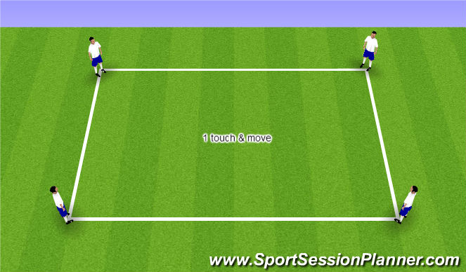 Football/Soccer Session Plan Drill (Colour): 1 touch & move