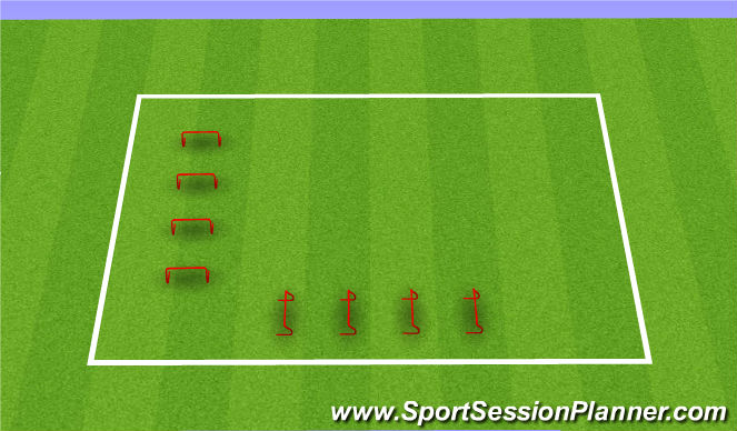 Football/Soccer Session Plan Drill (Colour): Hurdles