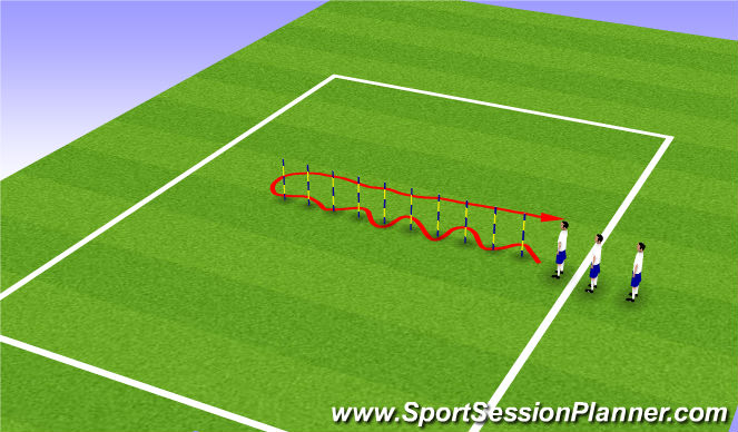 Football/Soccer Session Plan Drill (Colour): Dribbling Stakes