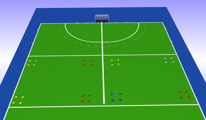 Hockey Session Plan Drill (Colour): Games 4v4