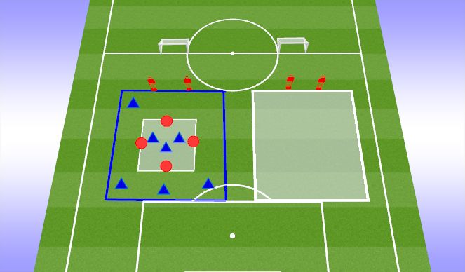 Football/Soccer Session Plan Drill (Colour): ORIENTATION | Possession 4v3 into 7v4