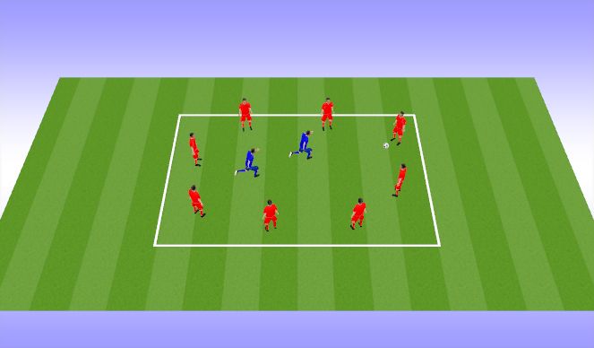 Football/Soccer Session Plan Drill (Colour): Rondo 8v2