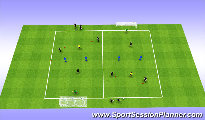 Football/Soccer Session Plan Drill (Colour): Progression