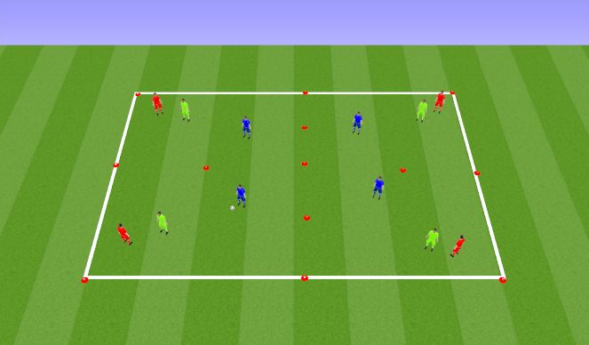 Football/Soccer Session Plan Drill (Colour): 8v4 Possession