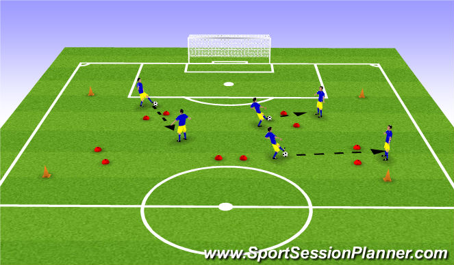 Football/Soccer Session Plan Drill (Colour): Gates Passing