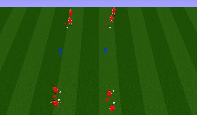 Football/Soccer Session Plan Drill (Colour): Running with the ball at Mannequins