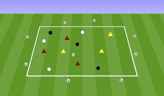 Football/Soccer Session Plan Drill (Colour): POSSESSION: 4 TEAM KEEPAWAY
