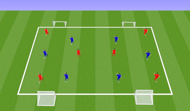 Football/Soccer Session Plan Drill (Colour): LARGE POSITIONING GAME