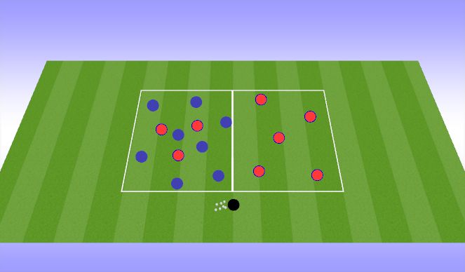Football/Soccer Session Plan Drill (Colour): 8v3 Possession w/ continuous defending