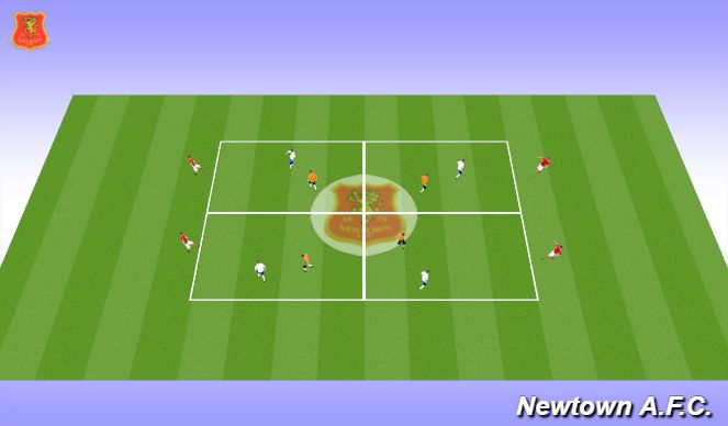 Football/Soccer Session Plan Drill (Colour): Receiving to play forwards : Possession game