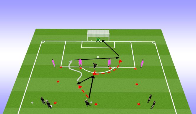 Football/Soccer Session Plan Drill (Colour): 2v2 sööduga