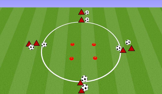Football/Soccer Session Plan Drill (Colour): DRIBBLING CIRCLE