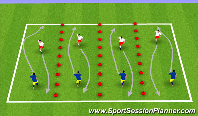 Football/Soccer Session Plan Drill (Colour): Opposed Ball Mastery Drill